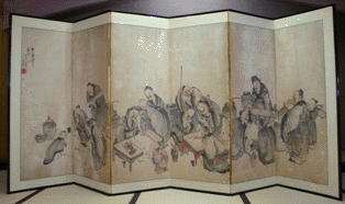 屏風「琴棋書画集会之図」慶応元年（1865）