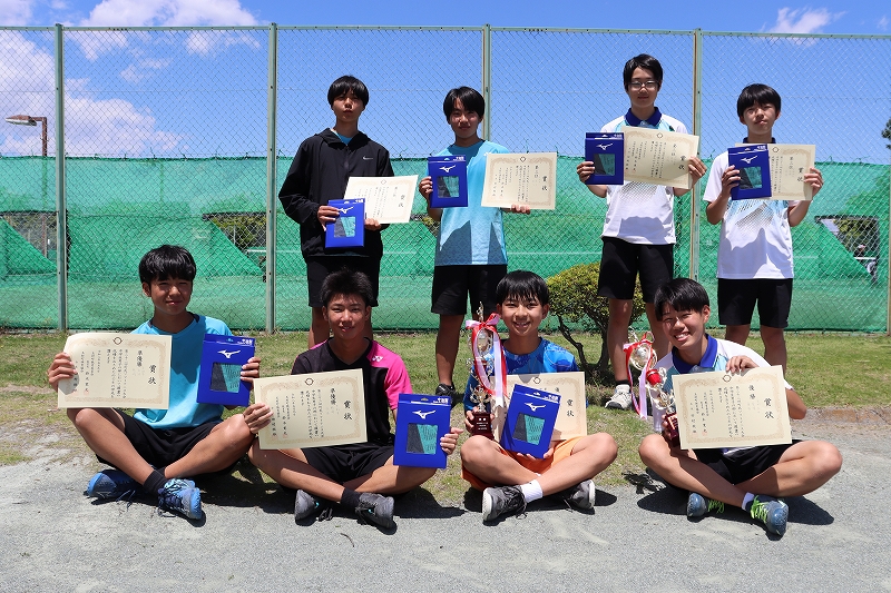 第32回町民ソフトテニス大会中学生男子の部入賞者