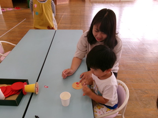 アンパンマンの顔を作っているところ