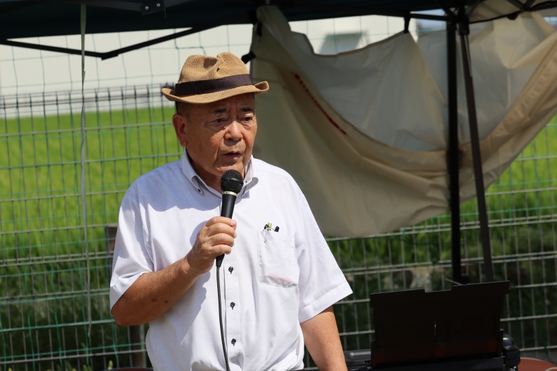 閉会式にて挨拶をする石川町長