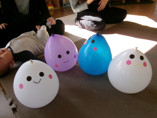 完成したおばけちゃんが並んでいるところ