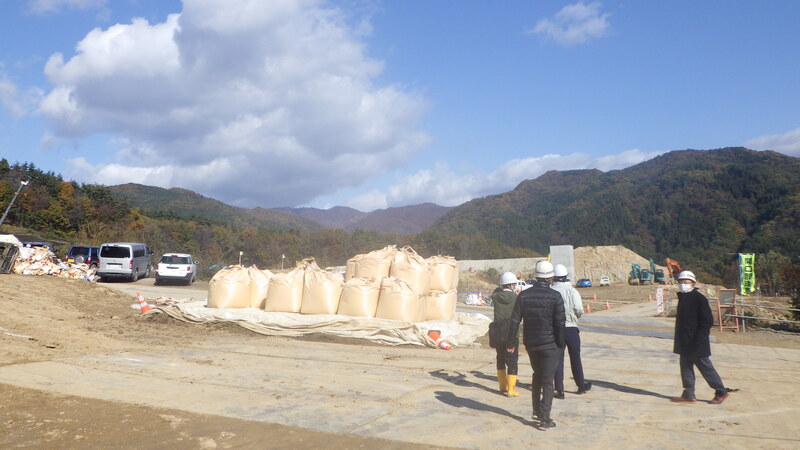造成工事現場視察の様子