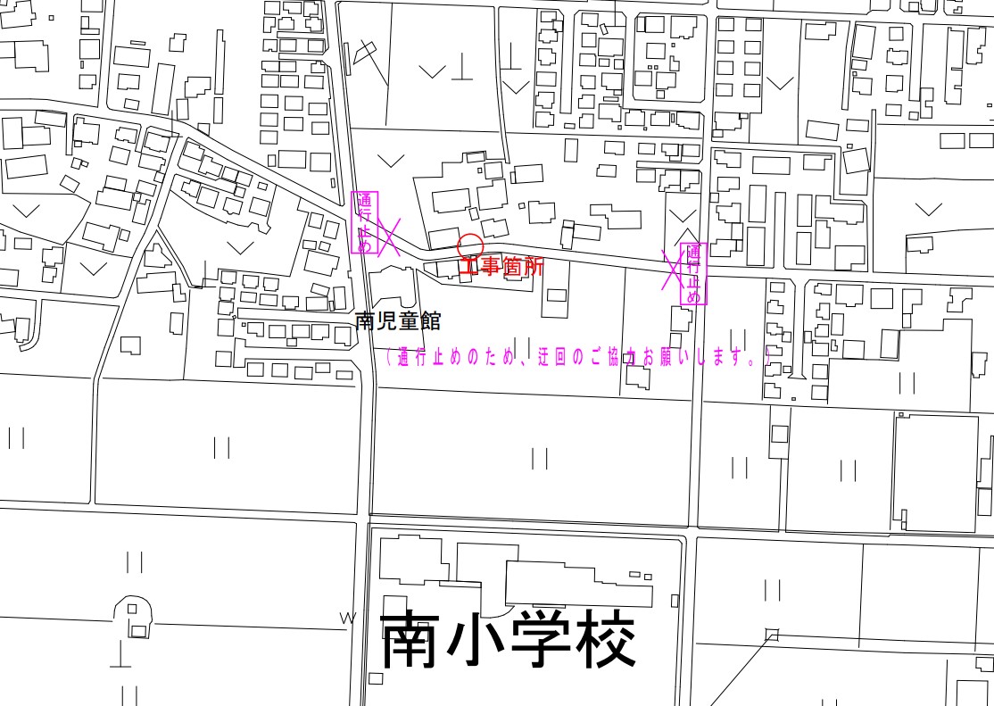 上之手工事箇所図 上之手工事箇所図